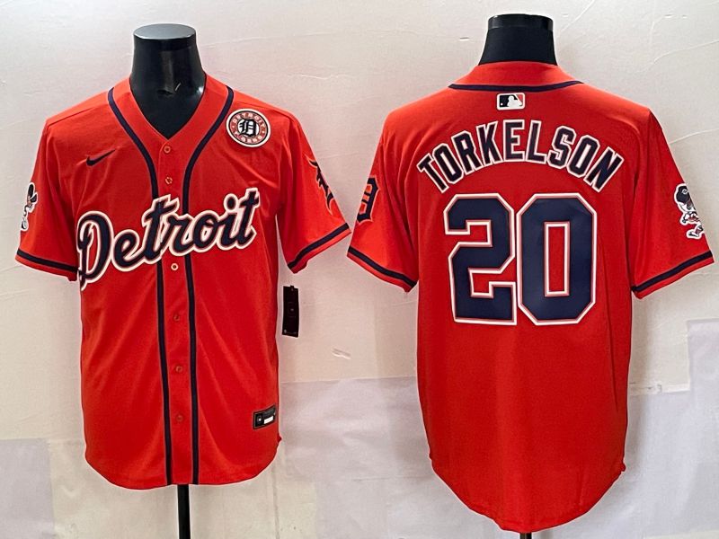 Men 2025 Detroit Tigers #20 Torkelson Orange Nike MLB Jersey style 06